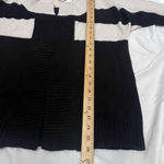 Gap  Wool Drape Open Front Cardigan Sz Medium Black White Striped Western Cozy Photo 7