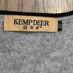 Vintage Style Kemp Deer Sweater Top Gray Black Ladies Print V Neck Fashion 110 Size 00 Photo 1
