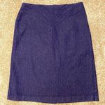 To The Max || Dark blue denim pencil skirt with front design. Photo 0