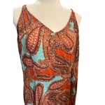 Paisley Print Maxi Dress Sleeveless Boho‎ Casual Summer Beach Cover Up Orange Size XXL Photo 1