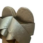 Franco Sarto  Gold Slip-On Slide Wedge Sandals Metallic Comfort Size 9.5 Women's Photo 9