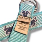LL Bean Crab Ribbon Belt Sz Medium Large Aqua Blue Turquoise Blue D Ring 43" Photo 5