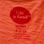 Life is Good Women’s orange  tank top - tree - birds. Size Small Photo 4