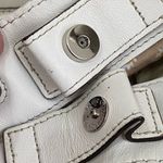 Brighton Perforated Daisy Drawstring Tassel Leather White Shoulder Hobo Bag Photo 9