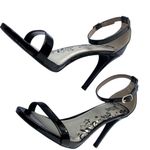 Brash NWOT Kailey 8.5W 8.5 Wide Black Heels Sandals Stiletto Patent Vegan leathe Photo 2
