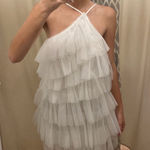 Splash  Boutique White Tulle Mini Dress Photo 0