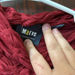 Anthropologie Anthropology Maeve Burgundy, Long Sleeve Scrunch Textured Dress Photo 3