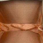 Vintage Cream Chiffon Fabric USA Clutch Evening Bag Gold Hardware Purse Orange Photo 11