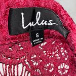 Lulus Lulu’s Wine Red Crochet Lace Bewitching Babe Bell Sleeve Dress Photo 8