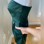 EXPRESS  Forest Green Satin Strapless Pleated Mini Dress Size 4 Photo 10