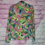 Tommy Bahama  GOLF UPF 50 NEON PINK BOTANICAL HAWAIIAN LEAF PRINT LONG SLEEVE M Photo 1