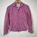 Frank & Eileen  XS Barry Plaid Crinkle Button Down Top Pink Photo 0