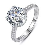 Sterling Silver SIZE 5 925 Luxury Sparkling Clear CZ Wedding Ring Photo 0