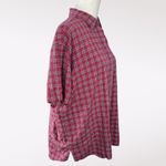 Faded Glory Rare Vintage  100% Raw Silk Shirt Plum Pink Plaid Medium Photo 5