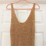 Commense Sleeveless V Neck Sweater Knit Midi Maxi Dress Neutral Brown Tan Small Photo 3