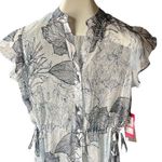 Vince Camuto Amalfi Breeze Womens Sheer Floral Print Tunic Top Photo 1