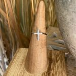White Gold Sterling Silver Cross CZ Ring sizes 4,10 Photo 6