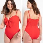 Eloquii NEW‎  red Tie Front Bustier Bodysuit, 18 Photo 2