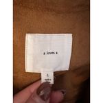 A loves A  Faux Suede Button Front Long Sleeve Mini Shirt Dress Size Large Photo 4