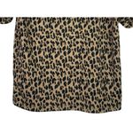ZARA  Leopard Print Lightweight Ruffled Turtle Neck Short Sleeve M Brown Black Photo 7