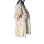HD in Paris Anthropologie  Floral Lace Ruffle Sleeve Pink White Size 8 Photo 1