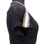 Cache Black Stretch PeekA Boo Shoulders Top Elaborate Embellished Ruched NWT $98 Photo 2