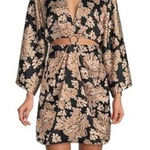 Gianni Bini Black Floral Long Sleeve Cutout Mini Dress Mobwife Party Size 4 New Photo 0