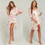 Show Me Your Mumu  Brie Sleep Robe White & Pink Tropical Floral Size O/S XS-XL Photo 1