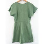Madewell  Cross Front Flutter Sleeve Mini Dress Small Sage Green V Neck Textured Photo 2