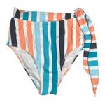 Striped Swimsuit Bottoms Women's Size Medium High Waist Tie Side Multicolor Photo 0