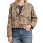 Orvis Vintage  Blazer Jacket Womens M Tapestry Southwestern Aztec Boho Heritage Photo 14