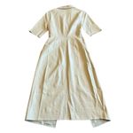 Oak + Fort  Cream Vegan Faux Leather Wrap Dress Midi Length Size Small Women's Photo 6