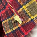 Burberry Red Tartan Plaid Crop Zip Wool Jacket 6 Photo 9