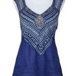 Free People  Beaded Lace Up Cut Out Top Size XS Photo 0