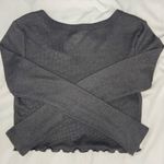 Dark Grey Cropped Long Sleeve Top Gray Photo 1