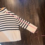 Gap NWOT Black and Cream Oversized Turtleneck Knit Sweater Photo 3