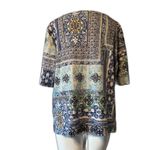 Chico's Chico’s Mosaic Patchwork Patterned Top Blue Yellow 3 16 XL Photo 3