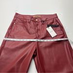 Judy Blue  Burgundy Red Faux Leather Tummy Control Straight Leg Pant 7 / 28 NEW Photo 10