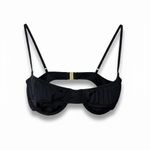 Fisch Womens Italia Bikini Top Jet Black XS Underwire Made Italy Luxury Swim Photo 2