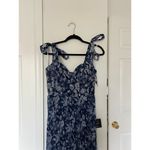 Lulus NWT Pleated Blue Floral Gown Photo 4