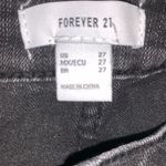 Forever 21 Pants Women 27 Black Denim Jeans Mega Flare Raw Hem Cotton Button Fly Photo 6