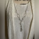 🌞NWOT Alfred Dunner White Sequin 3/4 Sleeve with Detachable Necklace Sweater #W Silver Size undefined Photo 4