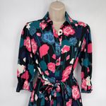 Kate Spade Shirt Dress Womens XS Black Polyester Whimsical Viney Floral Belt Photo 1