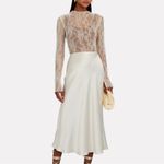 We Wore What  Chantelle Lace Movk Neck Long Sleeve Revolve Women’s NWT $78 Stretch Photo 4