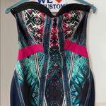 Wow Couture  Colorful Printed Bandage Bodycon Strapless Dress Photo 1