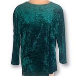 Vintage 90s Whimsygoth Shirt Crushed Kelly Green Velvet Tunic Long Sleeves Size M Photo 8