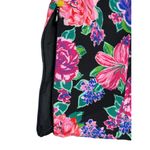 ZARA NWT  Floral Cropped Top Plunging Neck Puff Half Sleeves S Black Pink Purple Photo 11