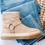Free People Bodhi Harness Suede Leather Boots Sneaker Beige Sand Sz 6.5 Photo 2