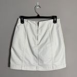 Free People  Modern Femme Denim Mini Skirt Women's 8 White Festival Boho Jean Photo 4