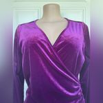 Guberry Chic Velvet Long Sleeve Dress in Deep Burgundy Purple Size L Photo 3